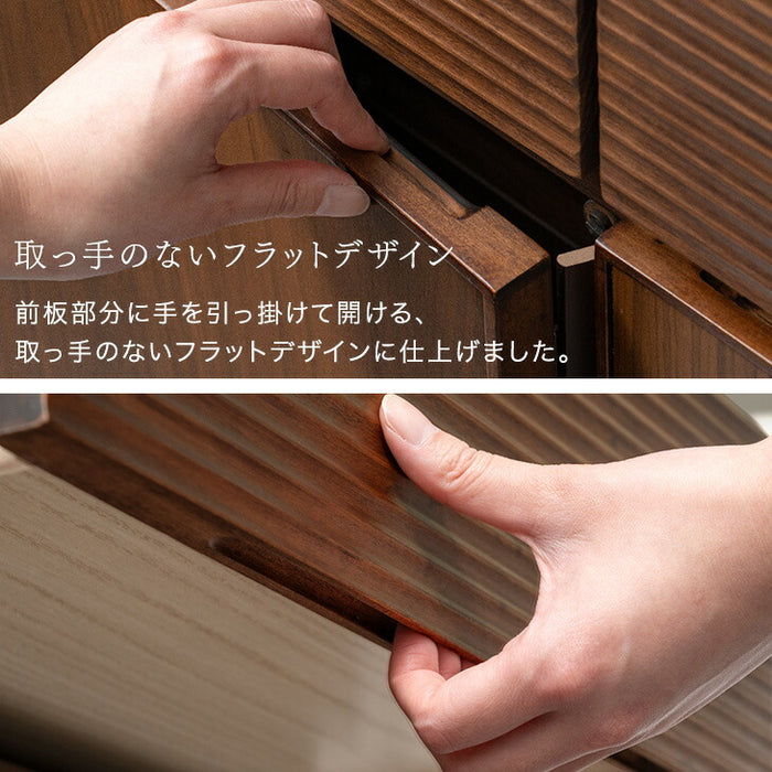 ［幅80］サイドボード 完成品 天然木 アッシュ 無垢 引き出し キャビネット 木製 北欧【超大型商品】〔71050036〕