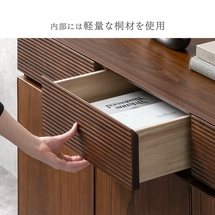 ［幅80］サイドボード 完成品 天然木 アッシュ 無垢 引き出し キャビネット 木製 北欧【超大型商品】〔71050036〕
