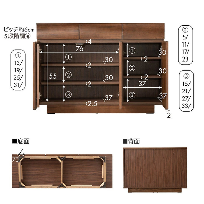 ［幅80］サイドボード 完成品 天然木 アッシュ 無垢 引き出し キャビネット 木製 北欧【超大型商品】〔71050036〕
