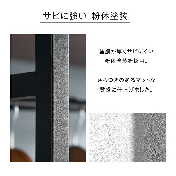 ［幅90cm］ハンガーラック キャスター付 収納棚 省スペース〔72600003〕