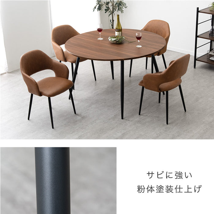 3段階伸長式 円形ダイニングテーブル エクステンション 幅84/102/120cm 変形 折りたたみ バタフライ【超大型商品】〔72600058〕