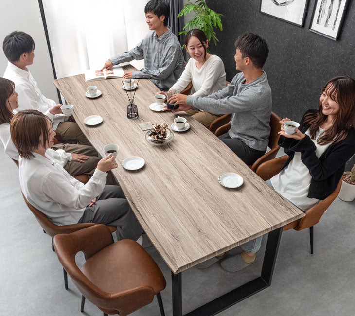 [幅240cm] ダイニングテーブル 単品 8人掛け 長方形 ダイニング 大きめ 大人数 木製 黒脚【玄関渡し】【超大型商品】〔72600067〕