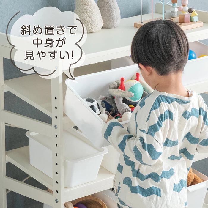 ［幅80］現役ママが考えた キッズラック 高さ20段階調整 角度3段階 スチールタイプ 子供部屋 おもちゃ収納 ラック〔72600072〕
