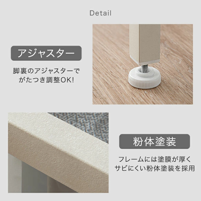 ［幅120］パソコンデスク L字 左右組換OK 引出し付 棚付き 粉体塗装〔72600093〕