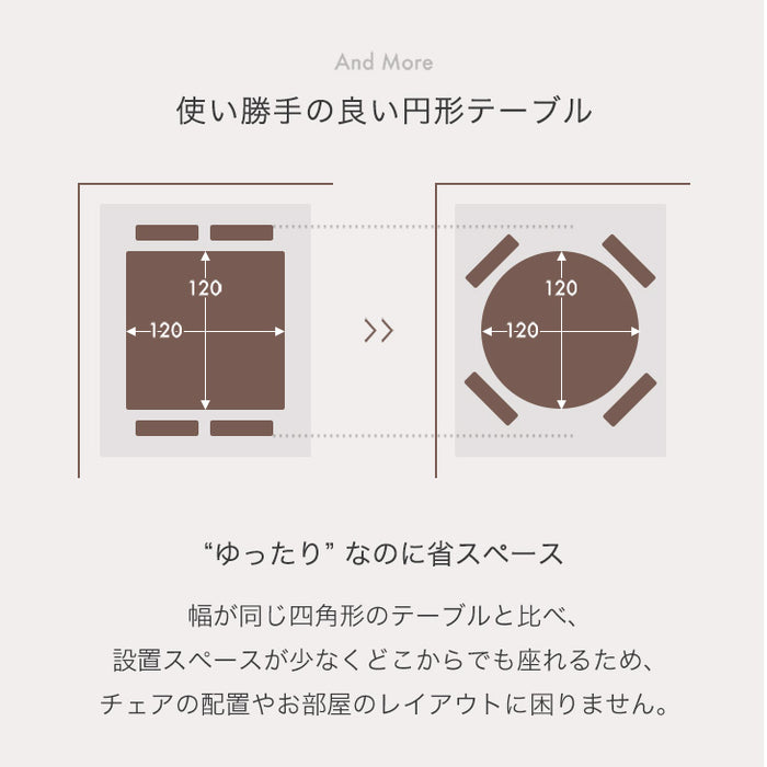［幅84-120］伸長式 円形ダイニング5点セット 4人掛け レザー 調 ファブリック【超大型商品】〔72610057〕