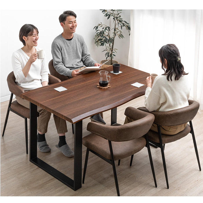 ［1脚］テーブルに掛けられる ダイニングチェア お掃除ロボット対応 ハンギング スチール脚 肘付き レザー調 ファブリック 床傷防止アジャスター〔83200031〕