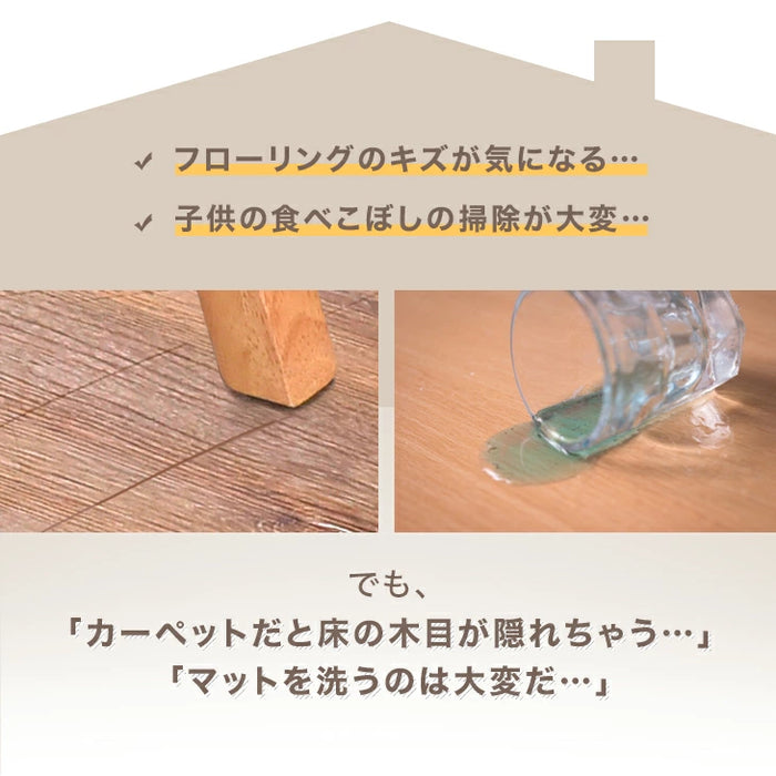 [130×180cm] 超薄0.5mm 透明ダイニングマット 撥水 クリア 抗菌 防カビ シックハウス対策済み 床暖房対応〔31800098〕