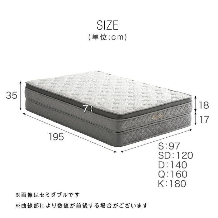[シングル] 超極厚35cm Wポケットコイルマットレス 抗菌 防ダニ 防臭 3Dメッシュ 体圧分散〔77500005〕