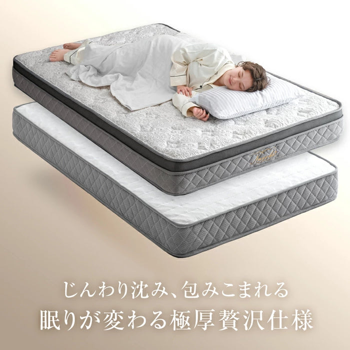 [シングル] 超極厚35cm Wポケットコイルマットレス 抗菌 防ダニ 防臭 3Dメッシュ 体圧分散〔77500005〕