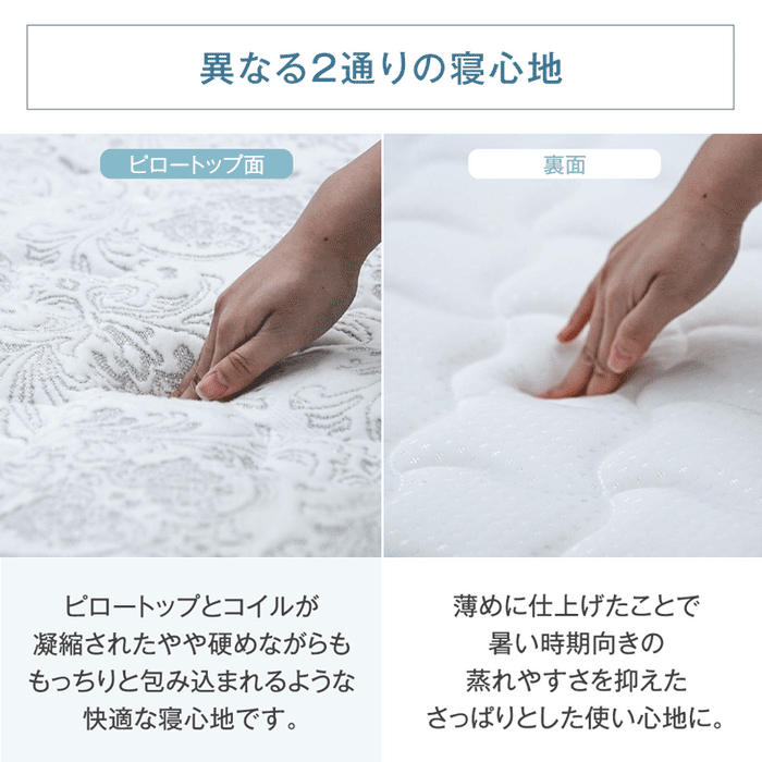 [シングル] 超極厚35cm Wポケットコイルマットレス 抗菌 防ダニ 防臭 3Dメッシュ 体圧分散〔77500005〕