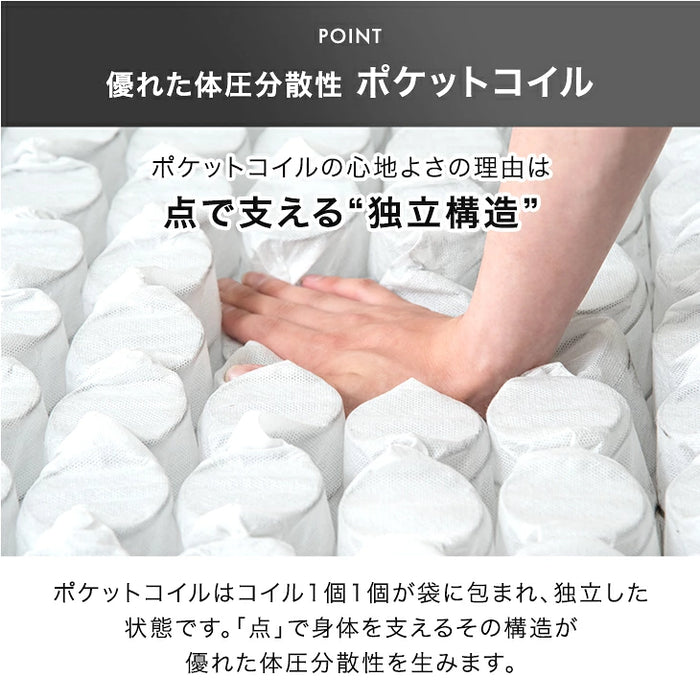 ［シングル］スーパーハード ポケットコイル マットレス 極厚25cm 体圧分散 メッシュ 通気性 高反発 硬め 厚め〔77500124〕