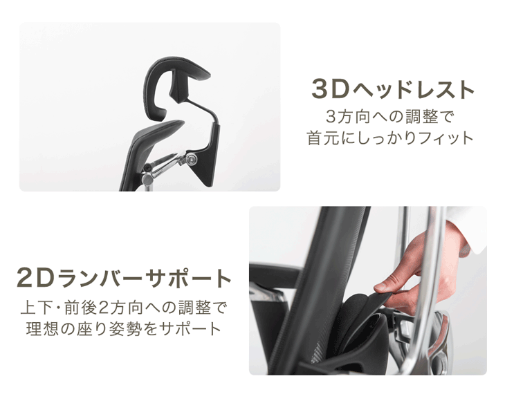 高次元の多機能 オフィスチェア 3Dアームレスト 無段階リクライニング シートスライド ヘッドレスト フットレスト メッシュ〔79100003〕