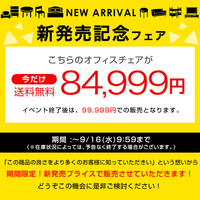 【新発売記念プライス】高機能 オフィスチェア ヘッドレスト アームレスト付き〔79100005〕