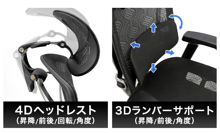【新発売記念プライス】高機能 オフィスチェア ヘッドレスト アームレスト付き〔79100005〕