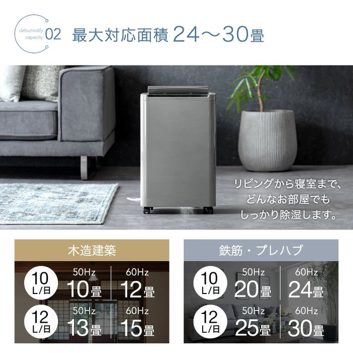 衣類乾燥 コンプレッサー式 除湿機 30畳 湿度設定 省エネ 12L/日 静音 衣類乾燥 カビ対策 除湿器〔79700000〕