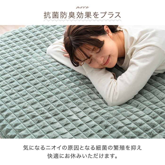 【クリアランス】[セミダブル]  ふわもこ、あったか。洗える 敷きパッド 秋冬用 保温 暖かい 厚手 敷き毛布 軽い mocoair〔80100113〕