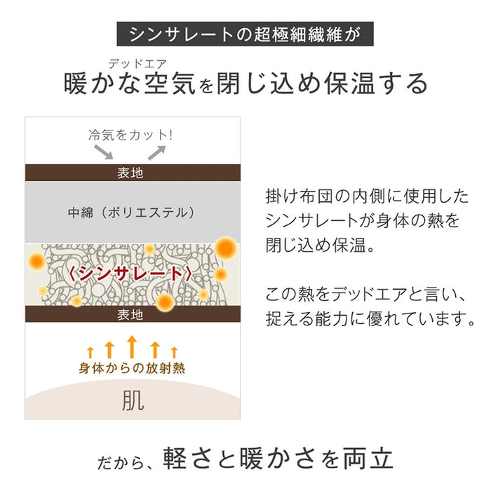 [ダブル] mocoair シンサレート 掛け布団 洗える 蓄熱 厚手 保湿 北欧〔80100161〕