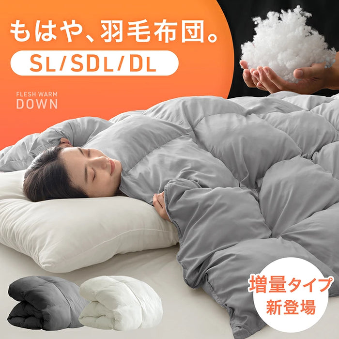 【新発売記念プライス】［セミダブルロング・増量タイプ］もはや、羽毛。洗える掛け布団 防ダニ 人工羽毛〔80100192〕