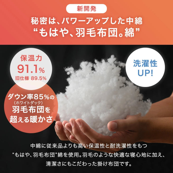 ［ダブル］もはや、羽毛。洗える 掛け布団 防ダニ 洗濯ネット付き 暖かい 人工ダウン 人工羽毛〔80100183〕