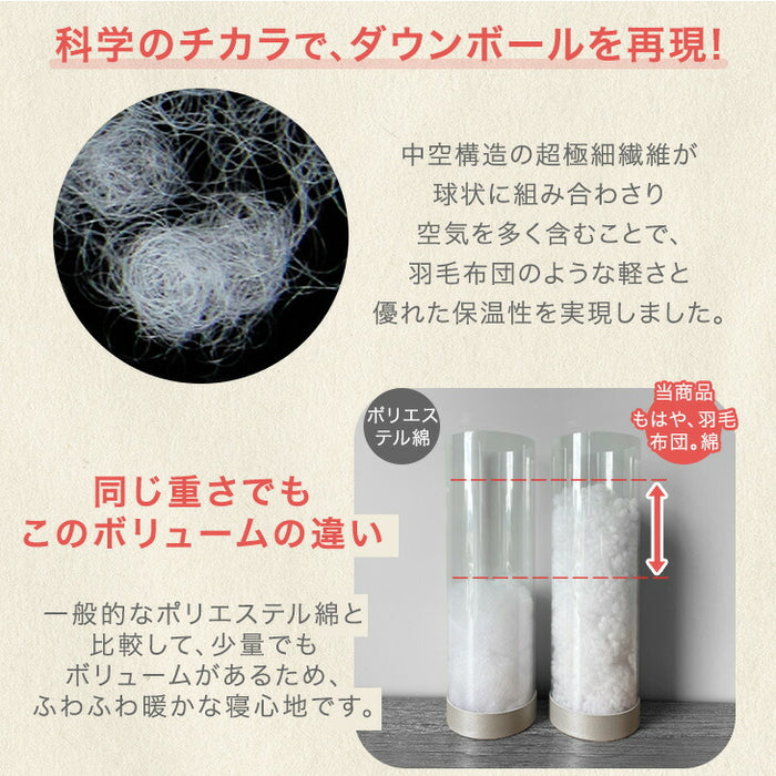 ［シングル］もはや、羽毛。洗える 掛け布団 防ダニ 洗濯ネット付き 暖かい 人工ダウン 人工羽毛〔80100181〕