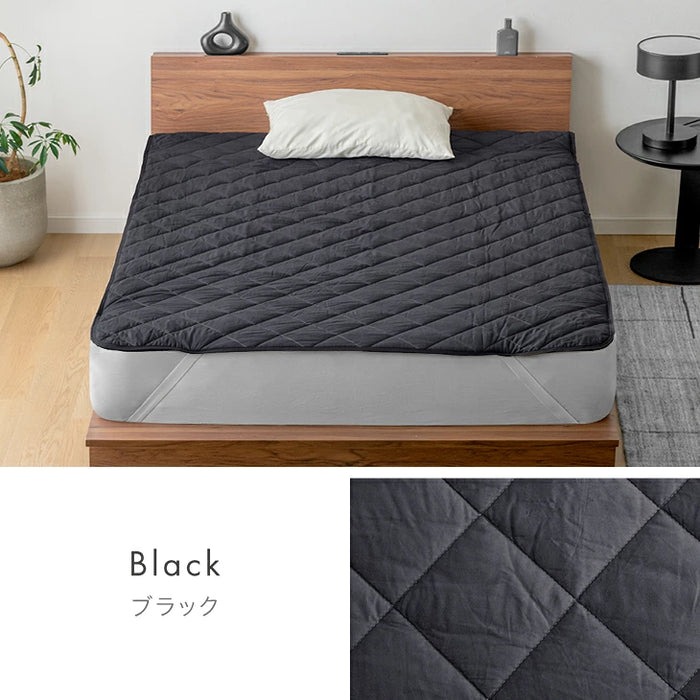 【新発売記念プライス】［セミダブル］敷きパッド 綿100％ 水洗い加工 抗菌 防臭 防ダニ 洗える 無地〔80100304〕