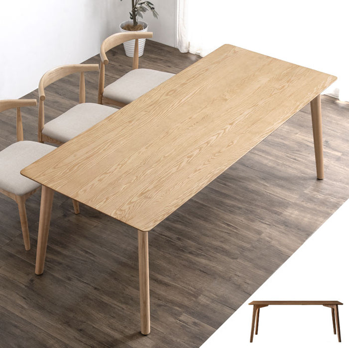［幅200cm］ダイニングテーブル 単品 6人掛け 天然木 シンプル 長方形 北欧 モダン【搬入設置込み】【超大型商品】〔99901162〕