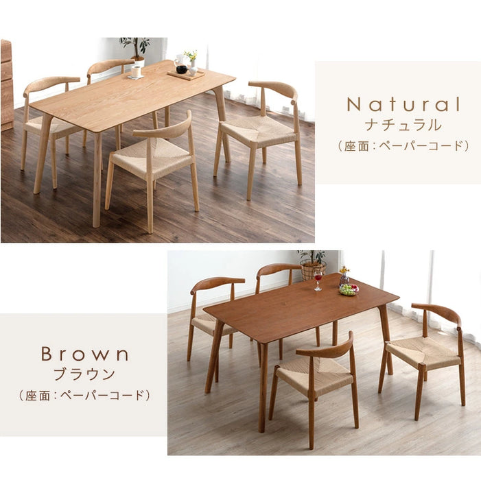 ［幅150］天然木アッシュ ダイニングテーブルセット 4人掛け 5点セット【超大型商品】〔80500024〕