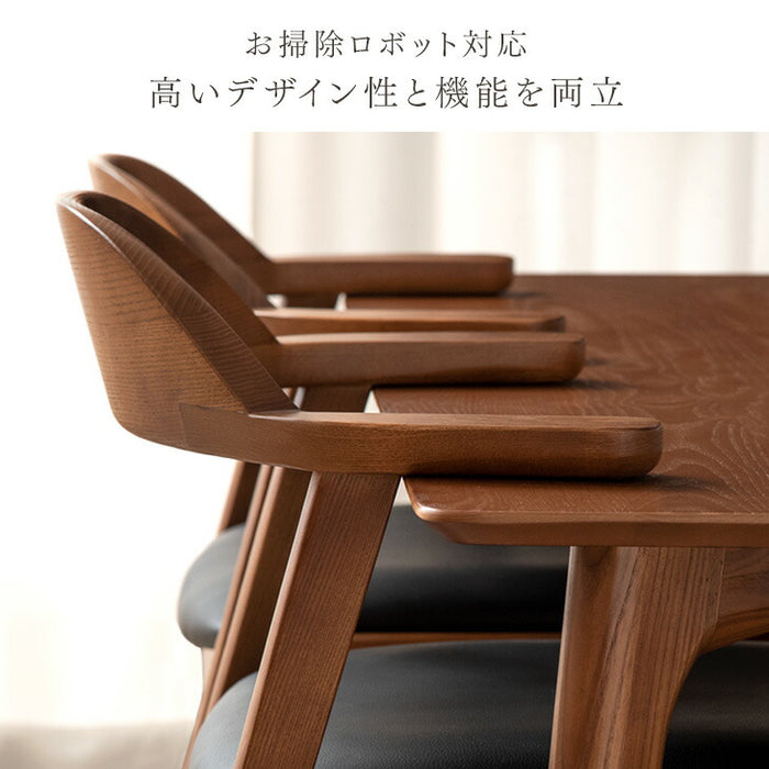 ［単脚］ダイニングチェア 完成品 北欧 リビングチェア 回転式 お掃除ロボット対応〔80500037〕