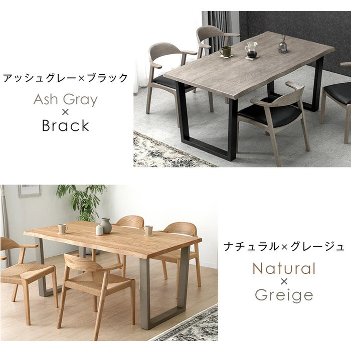 ［幅160］天然木 ダイニングテーブル 単品 4人掛け 長方形 木製 北欧 黒脚【搬入設置込み】【超大型商品】〔99901140〕
