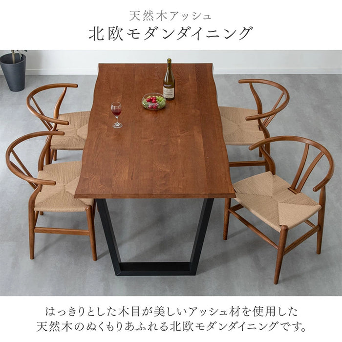 ［幅160］ダイニングテーブルセット 5点セット 4人掛け 天然木 長方形 ダイニングテーブル 北欧 木製【テーブル搬入設置込み】【超大型商品】〔99901143〕