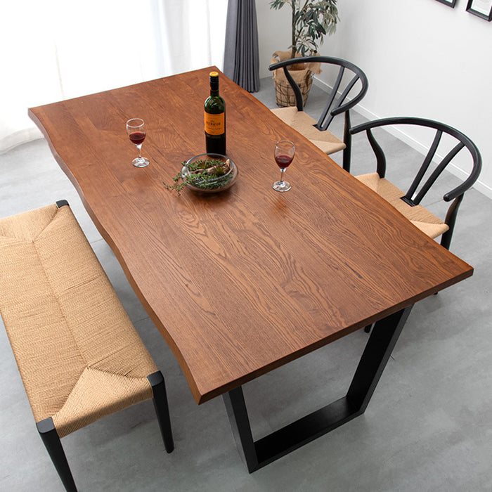 4人掛け ダイニングテーブルセット 4人掛け ベンチ ペーパーコード 160cm テーブル【テーブル搬入設置込み】【超大型商品】〔99901146〕