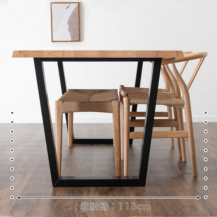 4人掛け ダイニングテーブルセット 4人掛け ベンチ ペーパーコード 160cm テーブル【テーブル搬入設置込み】【超大型商品】〔99901146〕