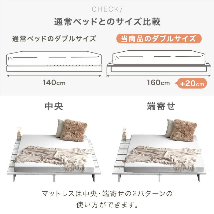 【新発売記念プライス】［シングル］ステージベッド 単品 ベッドフレーム 木目 ロータイプ すのこ おしゃれ ベッド下収納〔81200052〕