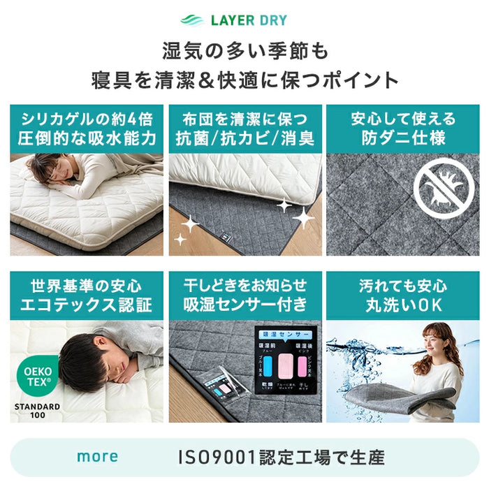 【新発売記念プライス】［セミダブル］除湿シート 洗える 防ダニ 防カビ 消臭 吸水 除湿マット 湿気対策〔81900254〕