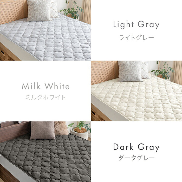 【新発売記念プライス】［セミダブル］洗いざらし 敷パッド 一体型 水洗い加工 抗菌 防臭 防ダニ シンプル〔81900259〕