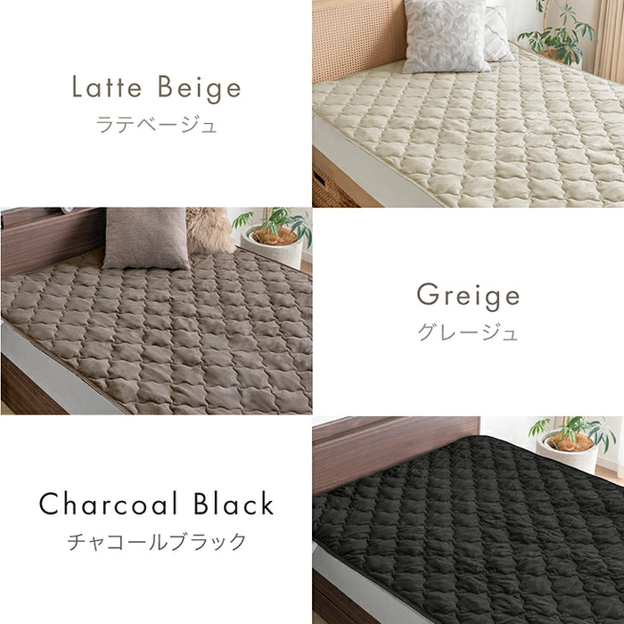 【新発売記念プライス】［ダブル］洗いざらし 敷パッド 一体型 水洗い加工 抗菌 防臭 防ダニ シンプル〔81900260〕