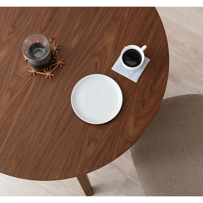 ［幅90cm］円形 ダイニングテーブル 3点セット 丸テーブル 木製 カフェ風 天然木 二人掛け〔82100008〕