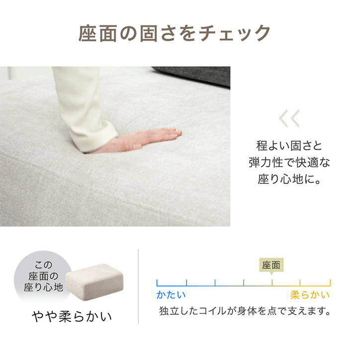 ［幅90cm］ カバーリング オットマン 単品 ポケットコイル オットマン 1人掛け ワンルーム 一人暮らし スツール コンパクト ロータイプ 北欧 おしゃれ〔82500037〕