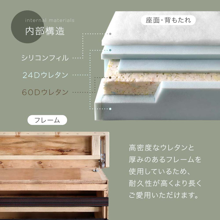 【アウトレット 在庫限り品】コーデュロイソファ 2人掛け カウチソファ リクライニング クッション2個付き 布地【玄関渡し】【超大型商品】〔82500107〕