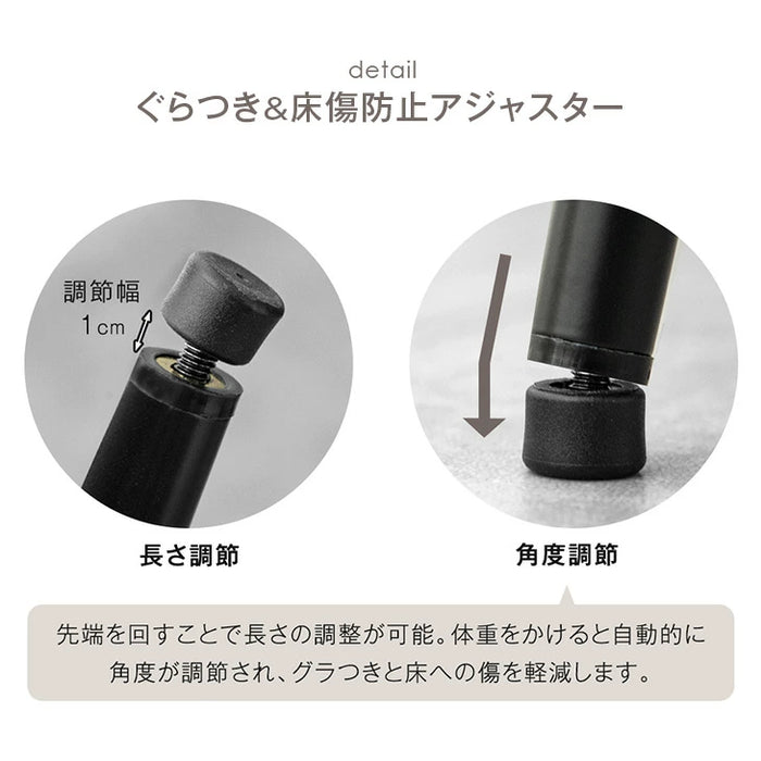 ［4脚セット］テーブルに掛けられる ダイニングチェア 回転式 お掃除ロボット対応 ハンギング レザー調 ファブリック 床傷防止アジャスター〔99901119〕