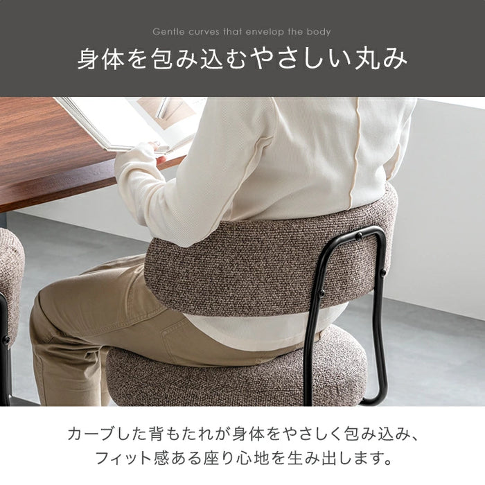 ［2脚セット］テーブルに掛けられる ダイニングチェア 回転式 お掃除ロボット対応 ハンギング ファブリック 床傷防止アジャスター〔83200106〕