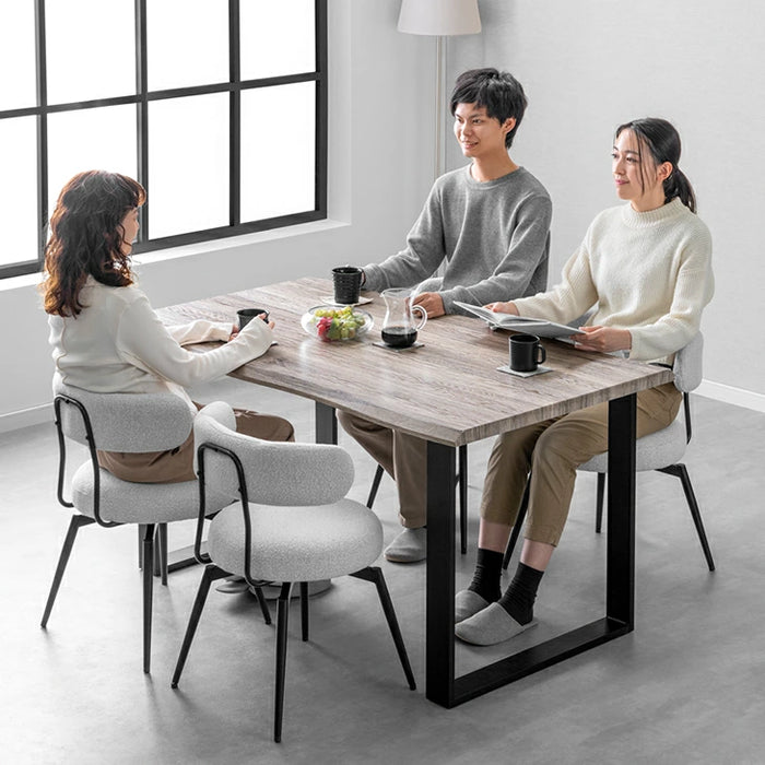 ［2脚セット］テーブルに掛けられる ダイニングチェア 回転式 お掃除ロボット対応 ハンギング ファブリック 床傷防止アジャスター〔83200106〕