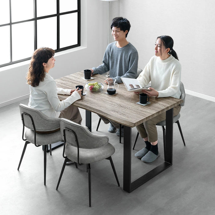 ［1脚］テーブルに掛けられる ダイニングチェア 回転式 お掃除ロボット対応 ハンギング レザー調 ファブリック 床傷防止アジャスター〔83200109〕
