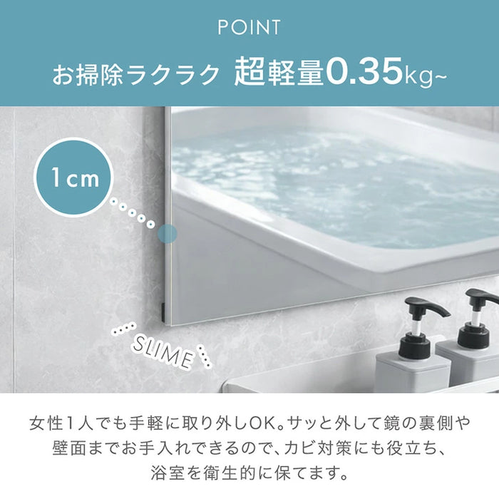 ［40×60］割れない 浴室鏡 くもり止め フレームレス マグネット フィルムミラー 〔83800021〕