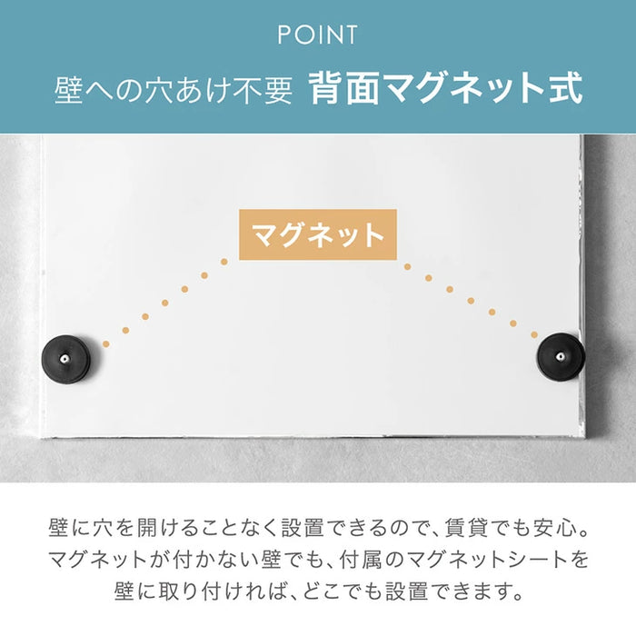 ［40×60］割れない 浴室鏡 くもり止め フレームレス マグネット フィルムミラー 〔83800021〕