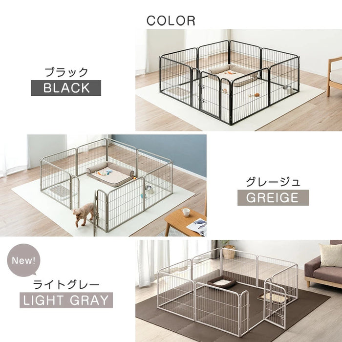 ［1ドア・高さ60cm］バリアフリー ペットサークル ハイタイプ スチール ペットケージ 正方形〔83900000〕