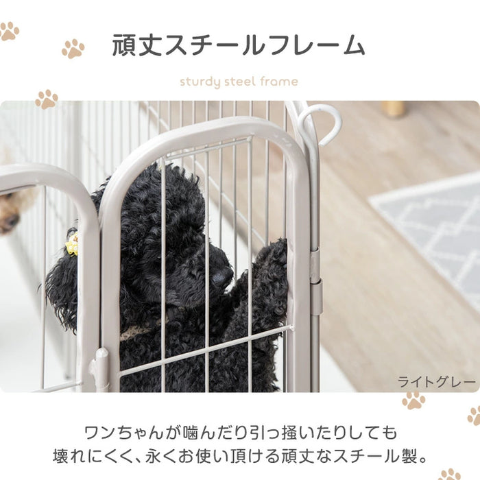 ［1ドア・高さ60cm］バリアフリー ペットサークル ハイタイプ スチール ペットケージ 正方形〔83900000〕