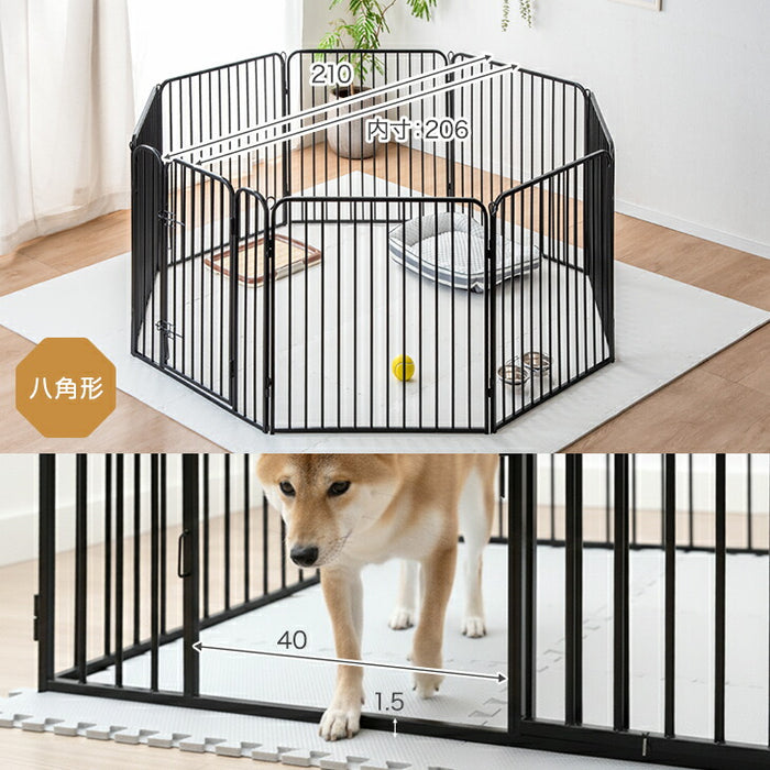 ［高さ80cm 1ドア］ペットサークル ハイタイプ 屋内外兼用 組み替えOK ワイド サークル ケージ ペットケージ 犬用〔83900001〕