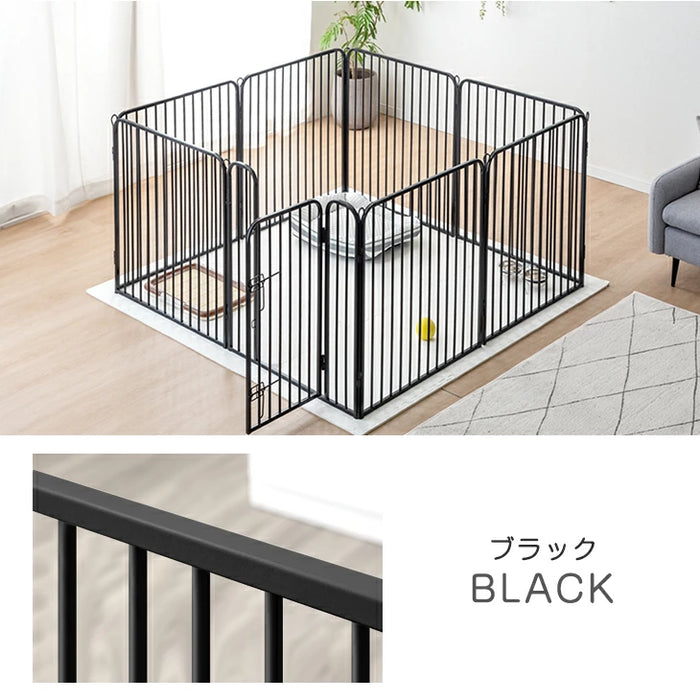 ［高さ80cm 1ドア］ペットサークル ハイタイプ 屋内外兼用 組み替えOK ワイド サークル ケージ ペットケージ 犬用〔83900001〕