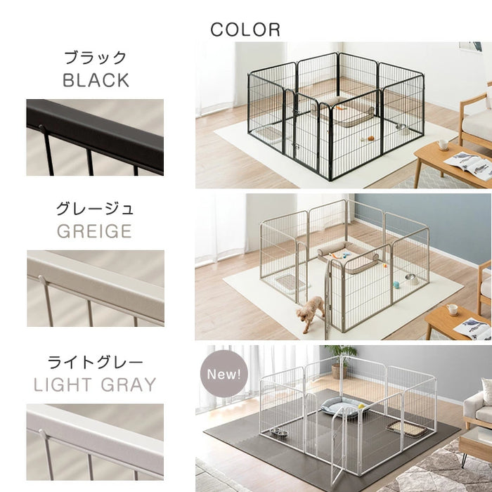 ［1ドア・高さ80cm］バリアフリー ペットサークル ハイタイプ サークル ペットケージ 正方形〔83900001〕